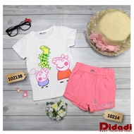 10214 Taiwan Imported Girl Pants Pink Plain Kid Short Pants