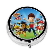 PAW Patrol round silver pill box 2.1 inches portable medicine tablet vitamin holder organizer for travel pocket purse UJ8M