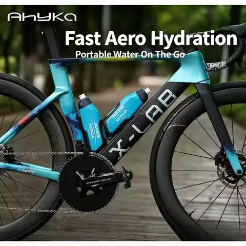 AHYKA Pro Aerodynamic Water Bottle Set XDS Astana Team Edition, Wind-Cutting Bottle & Bottle Cage Ki