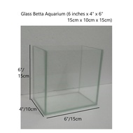 Betta Glass Mini Aquarium (6 inches x4"x6" / 15cm x 10cm x15cm)