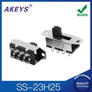 5pcs SS-23H25 G8 2P3T 8-pin 3-position Vertical Toggle Switch With Hole Hair Dryer Switch