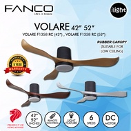 FANCO | VOLARE 42 / 52 Inch DC MOTOR 3 BLADE WITH 3C LIGHT 6 SPEED REMOTE CONTROL CEILING FAN