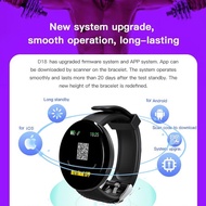 1.44 Inch Brand New Original D18 Smart Watch with Heart Rate Monitor and Phone Message Reply Men's W