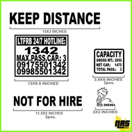 ⏕  ◊  ⏠ LTFRB TRUCKING TRANSPORT LOGISTICS SERVICES STICKER KEEP DISTANCE LTFRB HOTLINE CAPACITY F