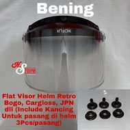 falt visor / Kaca Helm Bogo / Helm Retro Cargloss retro JPN MVstar + Kancing Helm Bogo retro