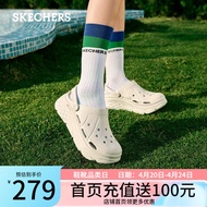 斯凯奇（Skechers）泡泡鞋洞洞鞋拖鞋女夏季易穿透气增高疏水踩屎感包头凉鞋111127 白色/WHT 36