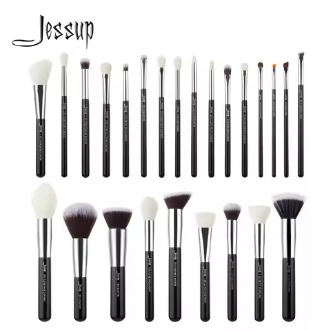 Jessup Makeup Brushes Set Synthetic-Natural Hair Foundation Powder Blush Eyeshadow Blender Liner Bea