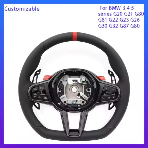 CS Leather Car Steering With Wheel M1M2 Button For BMW G/F Series G20 G21 G30 G80 G82 G42 M4 F82 M5 