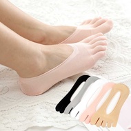1pair Women Summer Five-Finger Socks Ultrathin Funny Toe Invisible Sokken With Silicone Anti-Skid Br