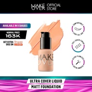 MAKE OVER Ultra Cover Liquid Matte Foundation - Liquid Foundation High Coverage Face Flawless Finish