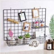 Hijang 52x35 cm Wire Mesh Grid Wall Hiasan Dinding Memo Foto Organizer