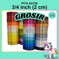 (WHOLESALE) 3/ Satin Ribbon 4 inch (2 CM) 3/ Satin Ribbon 4' 2cm