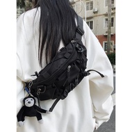 bag sling bag man sling bag Dark Series Trendy Cool Men's Sports Fashion Tactical Chest Bag