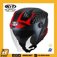 KYT DCITY Stripe Black Red Helmet | PSB Approved Helmets | KYT D-City |