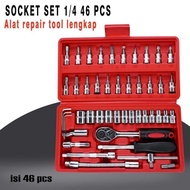 DFANCCIE 46 PCS Car Motorcycle Shock Wrench Complete Socket Tool Kit Set Fits Ring