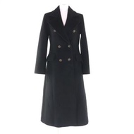 成色極佳 ★ MAX&CO max& Co. 2023款 70140823。雙排扣長羊毛大衣，飾有品牌標誌連結，黑色，尺寸38。正品。女款。