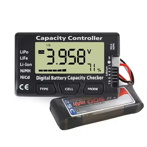 CellMeter 7 Battery Voltage Capacity Checker RC Cars Boats Power Battery Tester For Li-ion LiFe Nimh