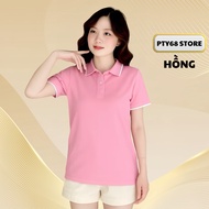 Áo polo nữ cổ bẻ phối màu phong cách trẻ trungchất liệu cotton cá sấu co giãn 4 chiều thoáng mát PTY