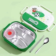 (H Plus Mall) Wl Crayon Shin-Chan Stainless Steel 4-Compartment Lunchbox (Soup Bowl Included) -