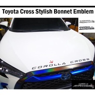 Toyota Cross Bonnet Emblem Logo COROLLA CROSS Front Bonnet Wording Emblem Car Accessories