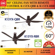 [ 60" ] KDK Motor Ceiling Fan with Remote Control K15YX-QBR &amp; K15YX-RBR