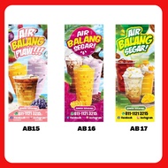 Bunting Streamer Air Balang Mangga Jus Tembikai Kopi Ais Jagung Fresh Orange dan coconut shake