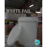 Extreme 20 Liters White Pail with Cover and Handle Plastic Pail with Lid
