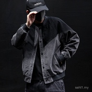 2021 Kapas Plus Saiz Korduroi Jaket untuk Lelaki, Bersaiz Besar Jaket Pendek Pilot, Longgar Besbol J