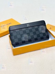 💜LOUIS VUITTON  LV 牛皮 長款拉鏈錢包 卡包 證件包 零錢包 男款 生日禮物 情人節Cowhide long wallet, card bag, certificate bag, c