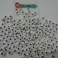 White alphabet beads
