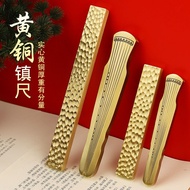 Antique Wenwan Weight Ruler Press Paper Metal Weight Ruler Brass Weight Paper Creative Study Four Tr
