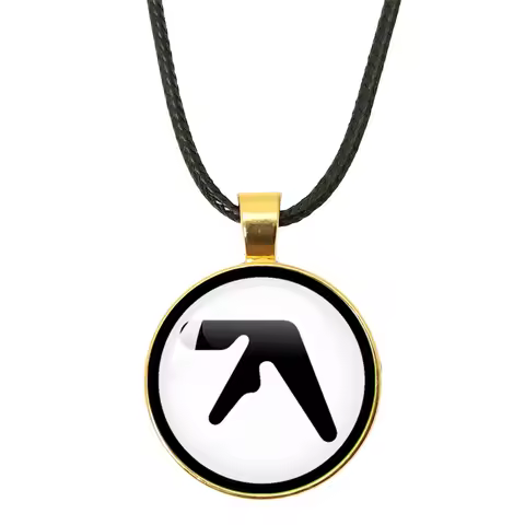 Hip-Hop Aphex Twin Logo Funny Meme Necklace Handmade Jewelry Cabochon Pendant Necklace Accessories F