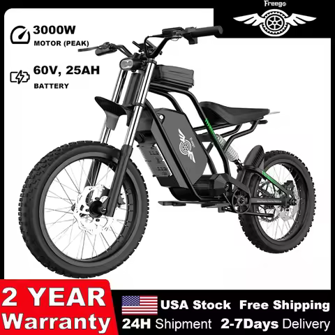 Freego Nova 3 Electric Motorcycle Dual-Mode Ebike 3000W Mid-Drive Motor 60V Battery All-Terrain Elec
