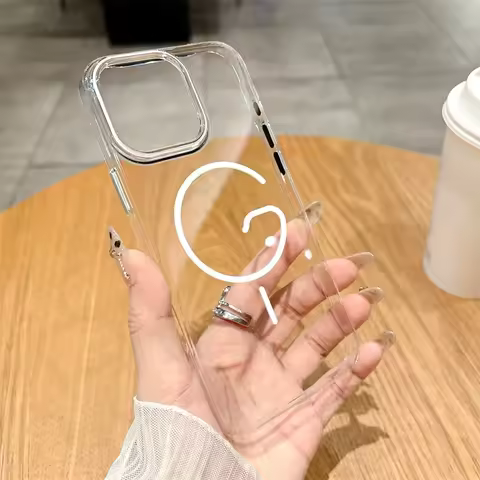 Luxury Wireless Charging Magnetic For Apple Magsafe Phone Case For iphone 13 14 15 16 Pro Max Clear 