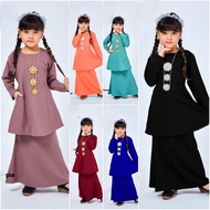 BAJU RAYA 2025 BAJU KURUNG RIAU MODEN PLAIN SEDONDON KIDS BUDAK CANTIK MUSTARD TEAL BLUE PURPLE NAVY