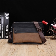 Men Bag Trendy Men's Shoulder Bag Trendy Crazy Horse Leather Messenger Bag Casual Bag British Retro 