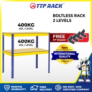 TTF Rack™ (East Malaysia) 2 Level Boltless Rack H91-122cm D31-61cm/ Rak Besi Warehouse Rack Heavy Du