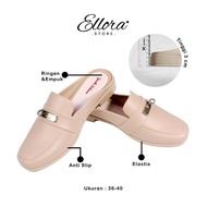 Women's Casual Brown Rubber Slip On Work Flat Shoes L249-T3