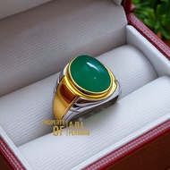 HIJAU ORIGINAL GARUT GREEN AGATE STONE RING AGATE RING NATURAL STONE
