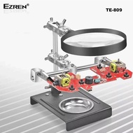 Ezren TE-809 Magnifying Glass Magnifier 5x With Auxiliary Clip Metal+Glass