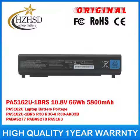 PA5162U-1BRS 10.8V 66Wh 5800mAh PA5162U Genuine Original Laptop Battery For Toshiba Portege PA5162U-