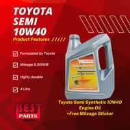 Toyota Semi Synthetic ENGINE OIL 4Litre SN/CF 10W40 10W-40 + Free Toyota Oil Filter