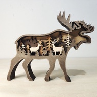Christmas Creative Wooden Animal Decor Elk & Bear