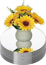 9 Pack Small Round Mirror Centerpieces for Tables Decorations, 6" Acrylic Circle Mirror Centerpieces