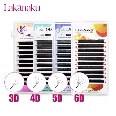 LAKANAKU Cilios YY 3D 4D 5D 6D 7D 8D W Clover 5d Lash Extensions Ciglia Volume Brasileiro Y Shape Ey