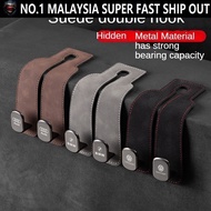 SP 2 hooks Car Tools Metal Hook Hanger Car Seat Back Double Hook Seat Back Hook Suede Hook For Car V