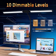24W LED Desk Lamp Study Table Lamp 10 Brightness Dimmable Double Head Eye Care Work Desk Light M2CR 