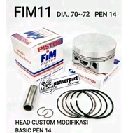 FIM11//PISTON KIT//SEHER SET RING BORE UP PEN 14 MM RAW SIZE 70/71/72 MM RAW