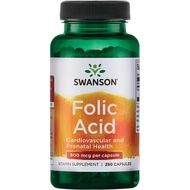 Swanson Folic Acid 800 mcg (1Vitamin 335 mcg Dfe Folate) 250 Capsules