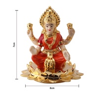 Pearl White Kamal Lakshmi - 24kt GOLD PLATED IDOL - Size: 8cm x 7cm - “The goddess of wealth”